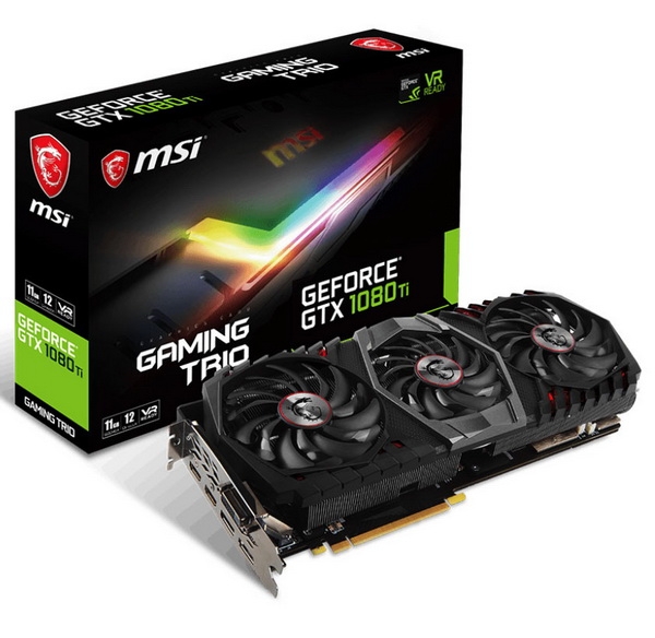 MSI ra mắt card đồ họa GeForce GTX 1080 Ti Gaming X Trio có ngoại thất ấn tượng