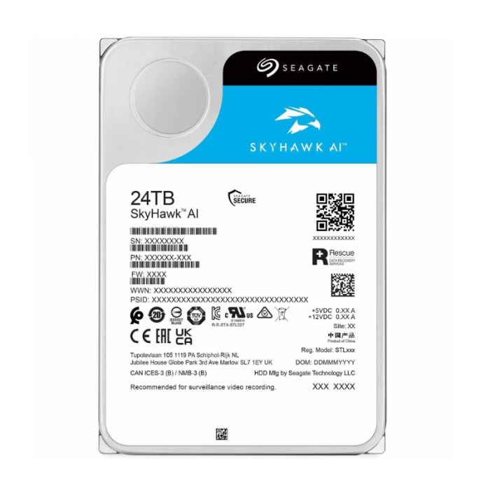 Ổ cứng camera Seagate Skyhawk AI 24TB ST24000VE002 (3.5Inch/ 7200rpm/ Cache 256MB/ SATA3) Ổ cứng camera Seagate Skyhawk AI 24TB ST24000VE002 (3.5Inch/ 7200rpm/ Cache 256MB/ SATA3)