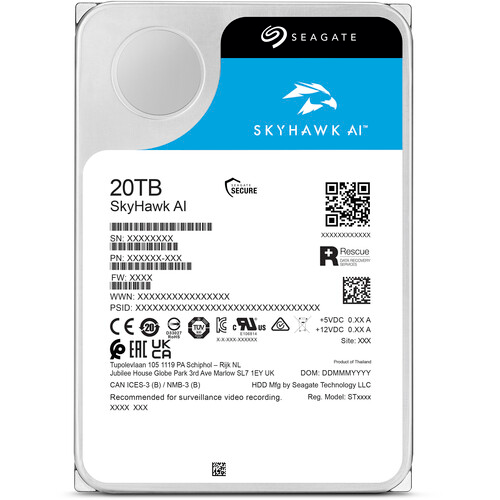 Ổ cứng Seagate Skyhawk AI 20TB 3.5'' ST20000VE003 (Chuyên dụng cho Camera) Ổ cứng Seagate Skyhawk AI 20TB 3.5'' ST20000VE003 (Chuyên dụng cho Camera)