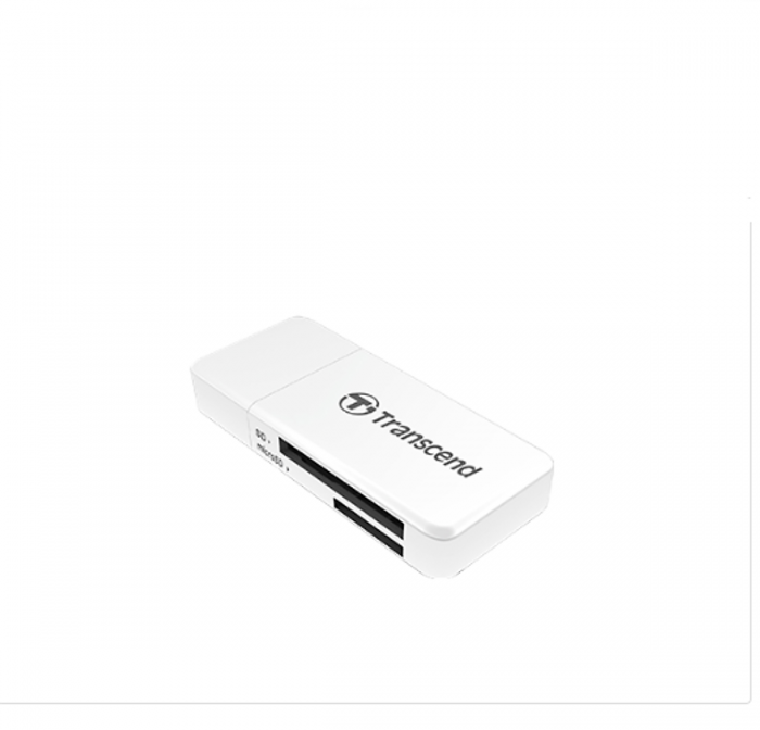 Đầu đọc thẻ nhớ SD dùng cho máy vi tính hiệu Transcend TS-RDF5W, SD/microSD Card Reader, USB 3.1 Gen 1, White