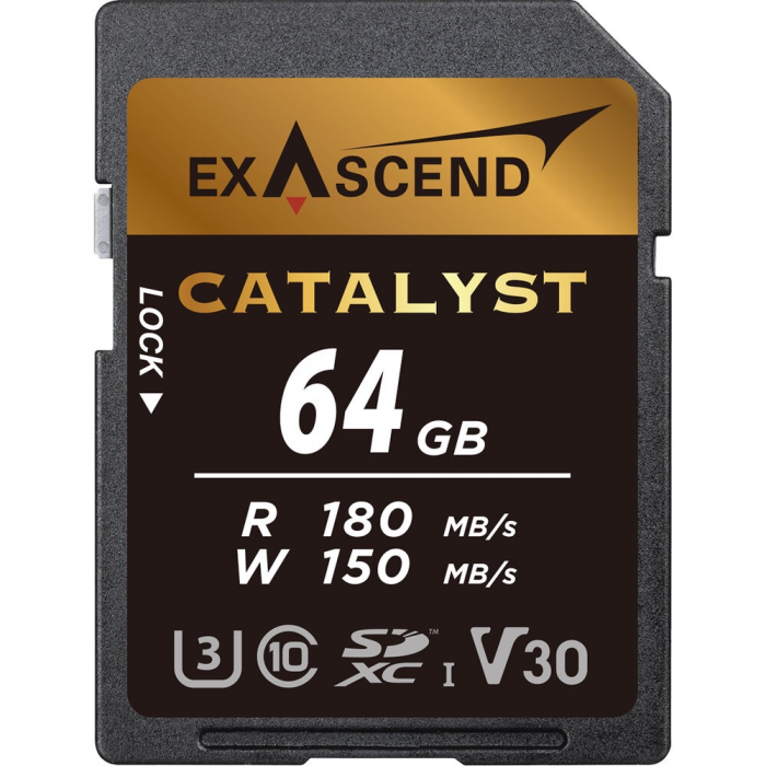 Thẻ nhớ UHS-I SD card V30 - Catalyst - 64GB hiệu Exascend, model: EX64GSDU1