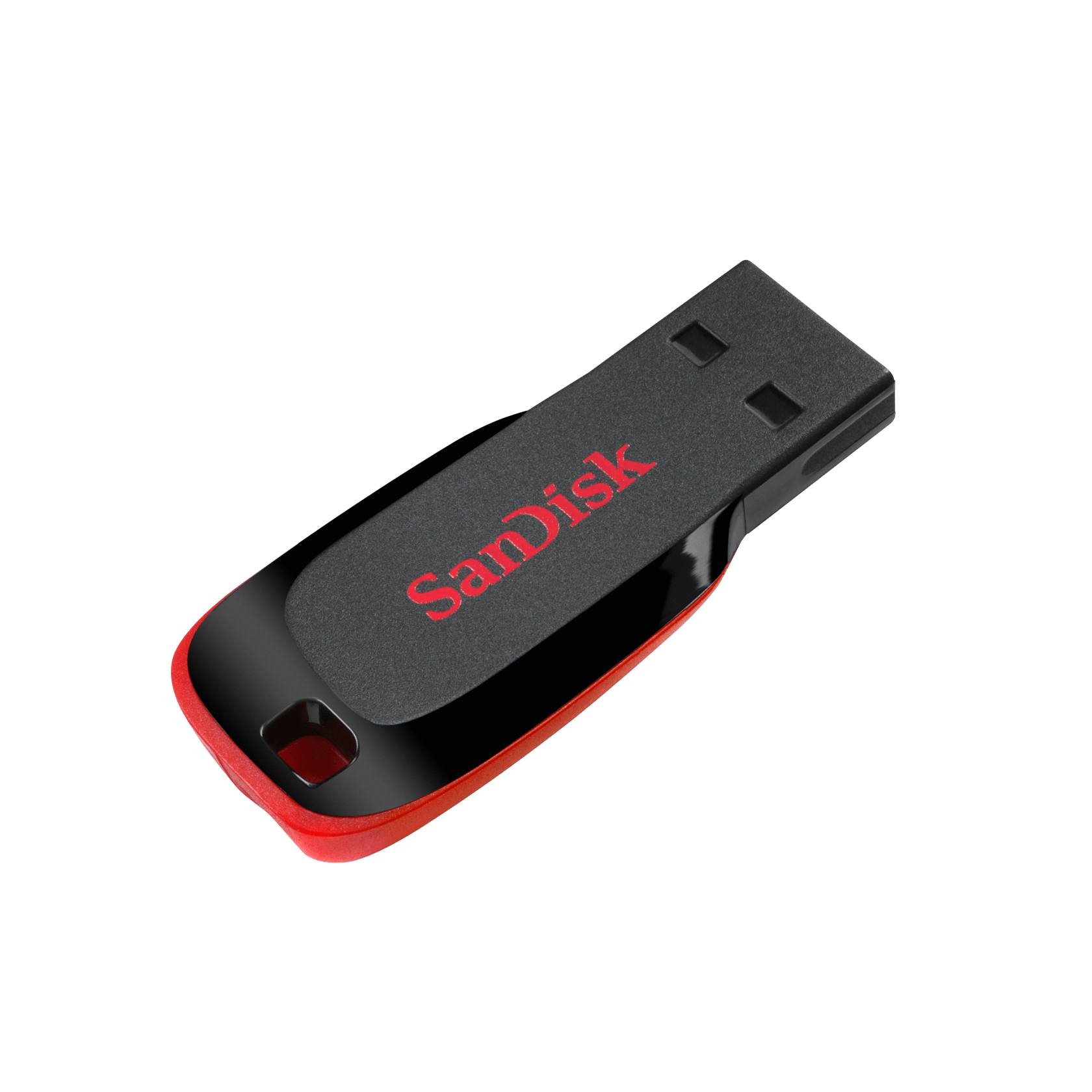 USB SANDISK Cruzer Blade 64GB, USB 2.0, màu đen phối đỏ, thiết kế nhỏ gọn.