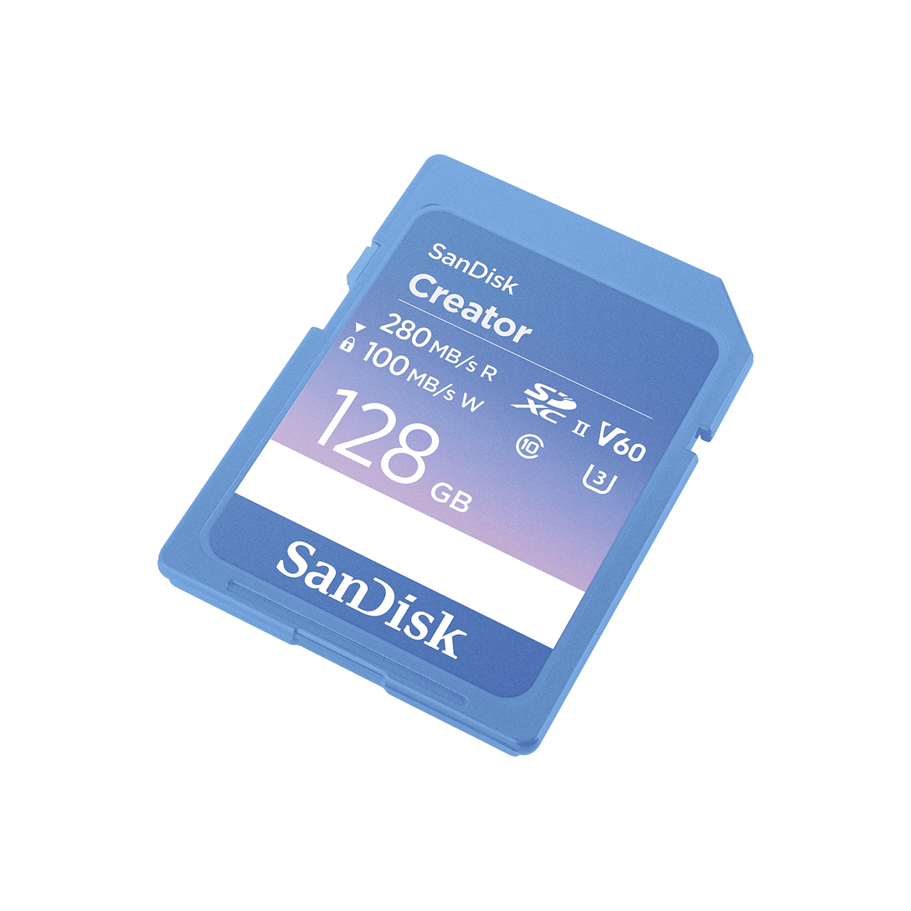 Thẻ nhớ SanDisk 128G, SDSDXEP-128G-GNCIS, Extreme PRO SD,280/100MB/s,C10,UHS-II,U3,V60,RPD2,Blue Creator Card